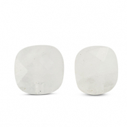 Perles en pierre naturelle Verre carr&eacute;es Blanc
