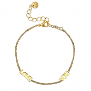 Bracelets en acier Inox ''LOVE YOU'' Dor&eacute;
