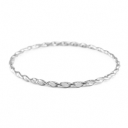 Bracelets en acier inox torsad&eacute; Argent&eacute;