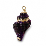 Pendentifs coquillage specials Violet-dor&eacute;