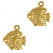 Breloques en acier Inox poisson Dor&eacute;