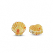 Perles en c&eacute;ramique coquille Rouge-dor&eacute;