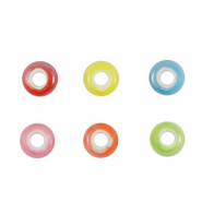 Perles en c&eacute;ramique rondelles Multicolore