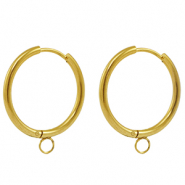 Boucles d'oreilles en acier Inox cr&eacute;oles 20mm Dor&eacute;