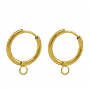 Boucles d'oreilles en acier Inox cr&eacute;oles 16mm  Dor&eacute;
