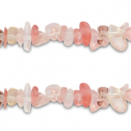 Perles chipstone Transparent rose past&egrave;que