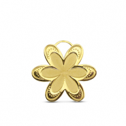Breloques en acier Inox fleur Dor&eacute;