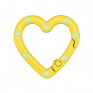 Appr&ecirc;ts color&eacute;s anneau porte-cl&eacute;s coeur Jaune-vert