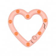 Appr&ecirc;ts color&eacute;s anneau porte-cl&eacute;s coeur Rose-orange