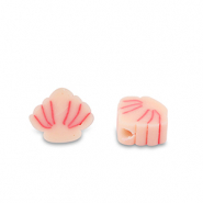 Perles en polym&egrave;re coquille P&ecirc;che-Rose