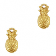 Breloques en acier Inox ananas Dor&eacute;