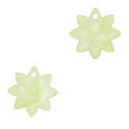 Pendentifs en r&eacute;sine fleur Vert clair