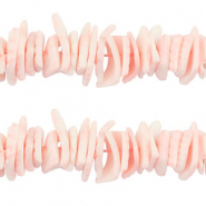 Perles coquillage chips Rose p&ecirc;che