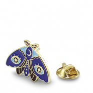 Pins papillon de nuit Bleu-dor&eacute;