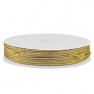Fil macram&eacute; tress&eacute; 1mm Dor&eacute; m&eacute;tallique
