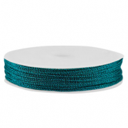 Fil macram&eacute; tress&eacute; 0,8mm Sarcelle m&eacute;tallique