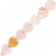 Perles coquillage c&oelig;ur Rose clair