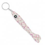 Porte-cl&eacute;s poisson 17.5cm Blanc cass&eacute;-lilas
