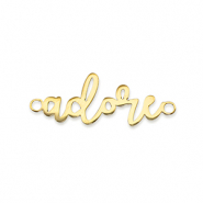Breloques en acier Inox connecteur ''adore'' Dor&eacute;