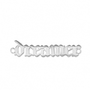 Breloques en acier Inox connecteur ''dreamer'' Argent&eacute;