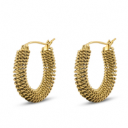 Boucles d'oreilles / puces en acier Inox Dor&eacute;