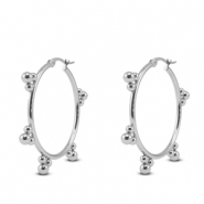 Boucles d'oreilles en acier Inox cr&eacute;oles Argent&eacute;
