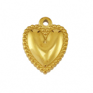 Breloques en acier Inox coeur Dor&eacute;