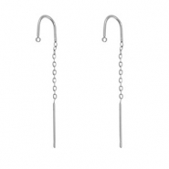Boucles d'oreilles en acier Inox avec anneau Argent&eacute;