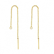 Boucles d'oreilles puces en acier Inox Dor&eacute;