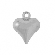 Breloques en acier Inox coeur Argent&eacute;