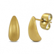 Boucles d'oreilles / puces d&rsquo;oreilles en acier Inox goutte Dor&eacute;