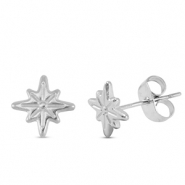 Boucles d'oreilles / puces d&rsquo;oreilles en acier Inox &eacute;toile Argent&eacute;