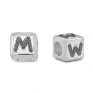 Perles alphabet en m&eacute;tal DQ M/W Argent&eacute; antique (sans nickel)