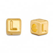 Perles alphabet en m&eacute;tal DQ L Dor&eacute; (sans nickel)