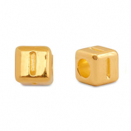 Perles alphabet en m&eacute;tal DQ I Dor&eacute; (sans nickel)
