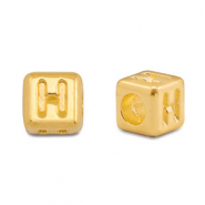 Perles alphabet en m&eacute;tal DQ H Dor&eacute; (sans nickel)