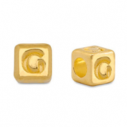 Perles alphabet en m&eacute;tal DQ G Dor&eacute; (sans nickel)