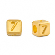 Perles alphabet en m&eacute;tal DQ 7 Dor&eacute; (sans nickel)