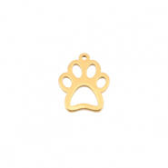 Breloques en acier Inox patte de chien Dor&eacute;