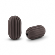 Perles acryliques ovale Marron fonc&eacute;