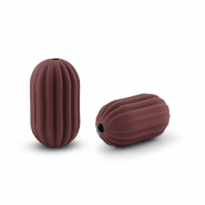 Perles acryliques ovale Rouge fonc&eacute;-marron