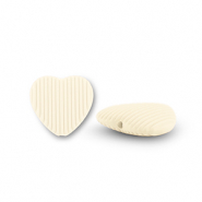 Perles acryliques c&oelig;ur Blanc cass&eacute;