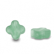 Pierres naturelles perles tr&egrave;fle Vert jade
