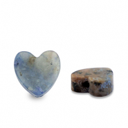 Pierres naturelles perles Quartz c&oelig;ur Bleu fonc&eacute;