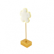 Pr&eacute;sentoir bijoux en forme de fleur pour boucles d'oreilles Beige-dor&eacute;