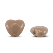 Perles acryliques c&oelig;ur Taupe brown
