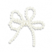 Pendentifs accroche-regard double n&oelig;ud Blanc nacr&eacute;