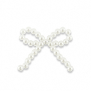 Pendentifs accroche-regard n&oelig;ud Blanc nacr&eacute;