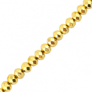 Perles &agrave; facettes 4x3mm disque Dor&eacute; m&eacute;tallique