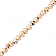 Perles &agrave; facettes 4x3mm disque Champagne m&eacute;tallique